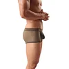 Men's Boxer Briefs Sexy Mesh Breathable Underwear Cool See-Through Soft Underpants