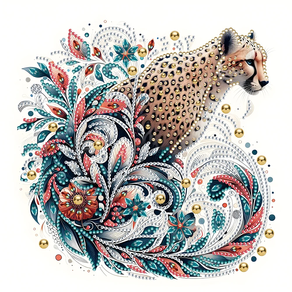 Partial Special-shaped Crystal Rhinestone Diamond Painting - Leopard(Canvas|30*30cm)