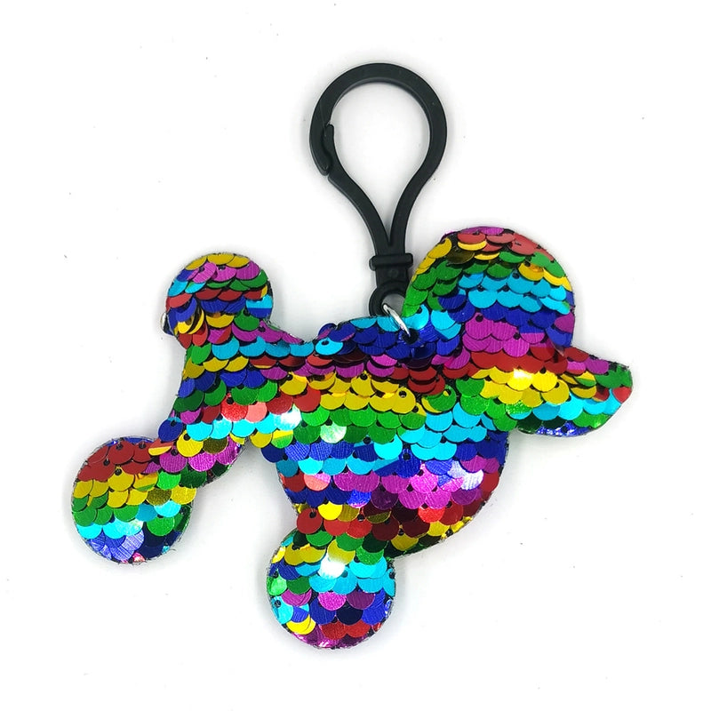 Reflective Sequin Keychain Fashion Cartoon Animal Pendant Bag Pendant