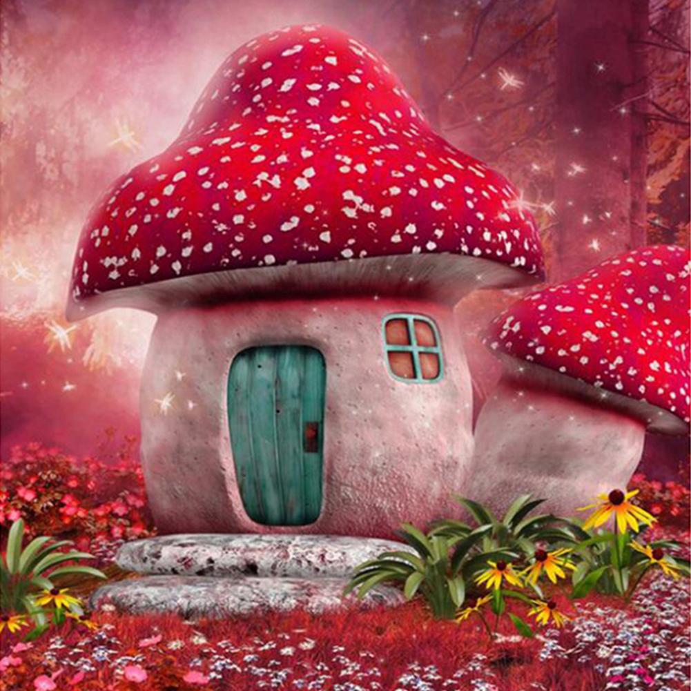 Mushroom Round Full Drill Diamond Painting 30X30CM(Canvas) gbfke
