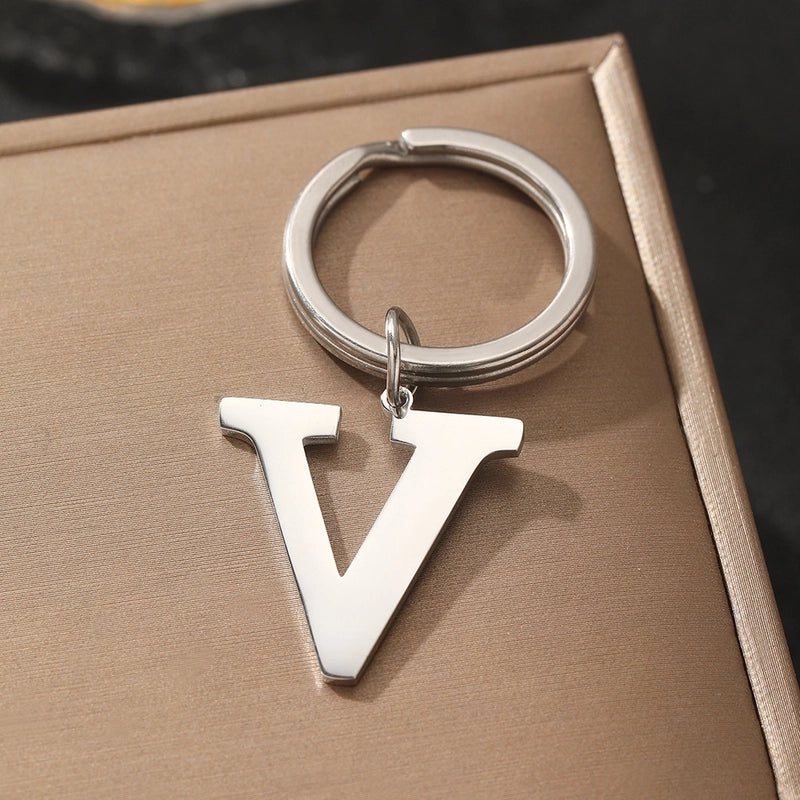 Basic Minimalist Letter 304 Stainless Steel Polishing Unisex Bag Pendant Keychain