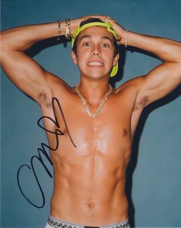 Austin Mahone signed 8x10 Photo Poster painting shirtless In-person