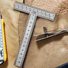 2Pcs T Square Ruler Stainless Steel Drafting Ruler T Ruler Measuring Layout Tool