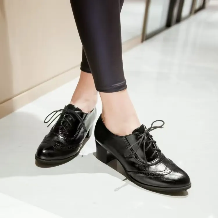 British Style Classic Oxford Cloth Baroque Retro Shoes Vdcoo