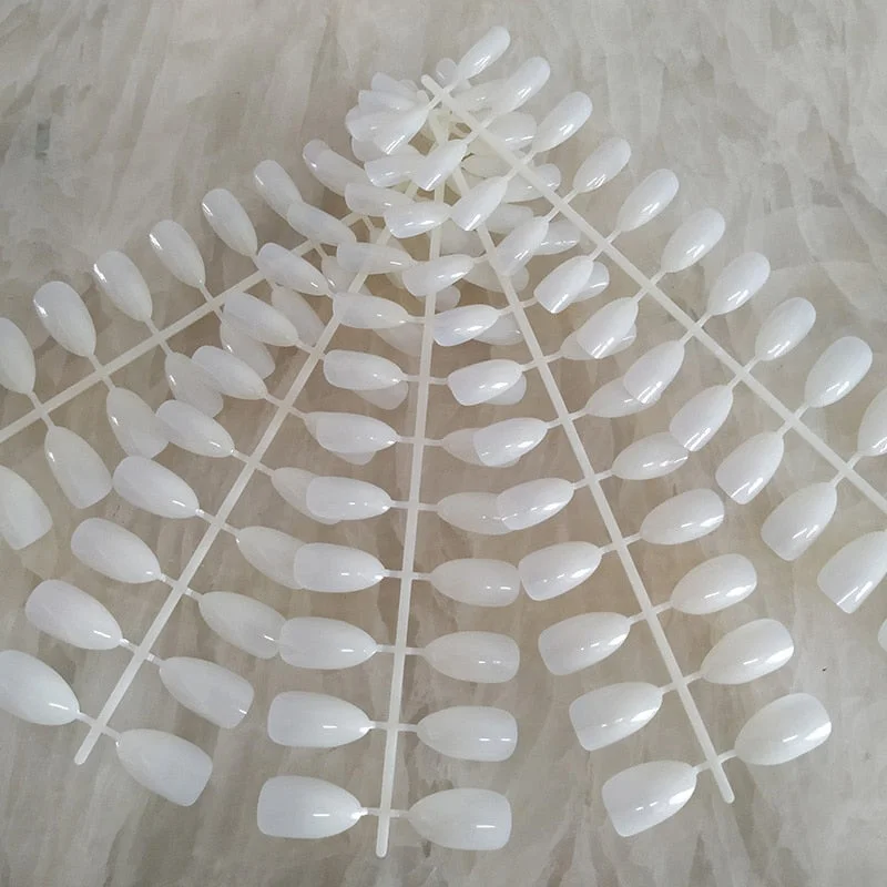 18 Colors Full Cover Stiletto Fake Nails Short Sharp Pointed False Nail Art Tips Acrylic Almond Nails Press On Nail Art Designs-Nail Inspo