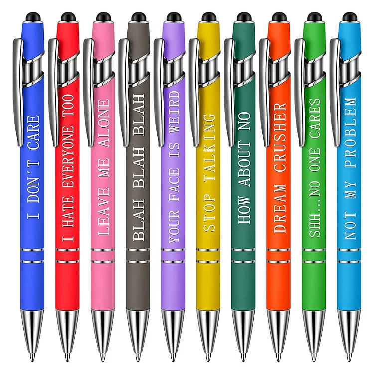 10pcs Ballpoint Pen Set Metal Stationery Funny Office School Writing Pencils (B)