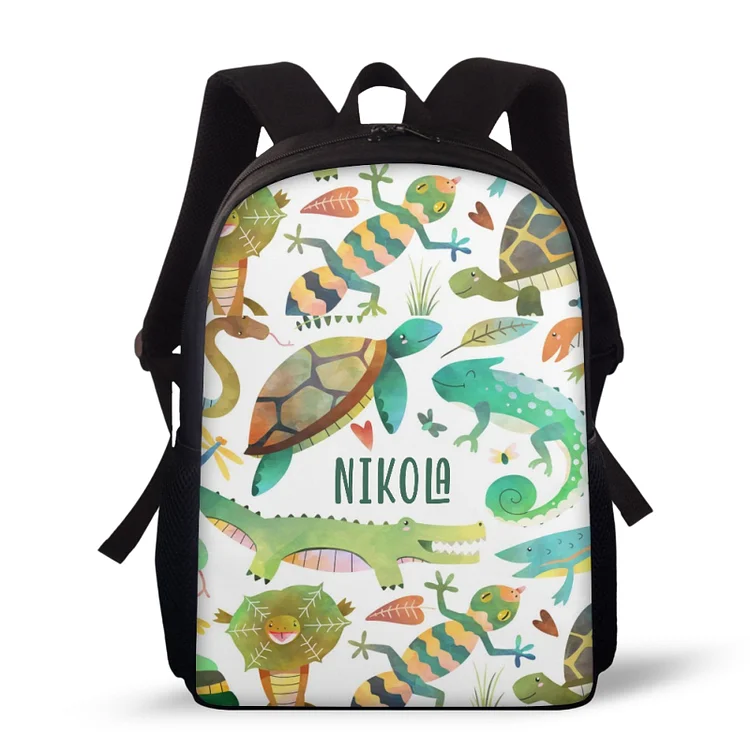 Personalized Turtle School Bag Name Backpack, Customized Schoolbag Travel Bag For Kids