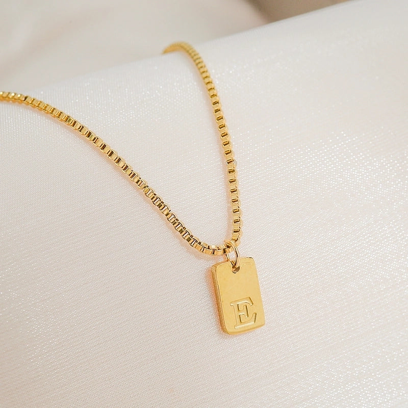 Minimalist Letter 304 Stainless Steel 18K Gold Plated Pendant Necklace