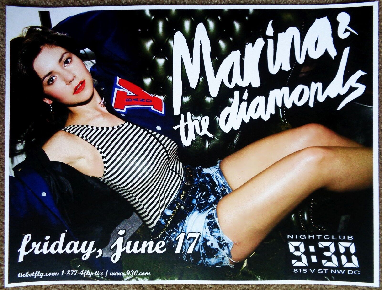 MARINA AND THE DIAMONDS 2011 Gig POSTER Washington DC Concert