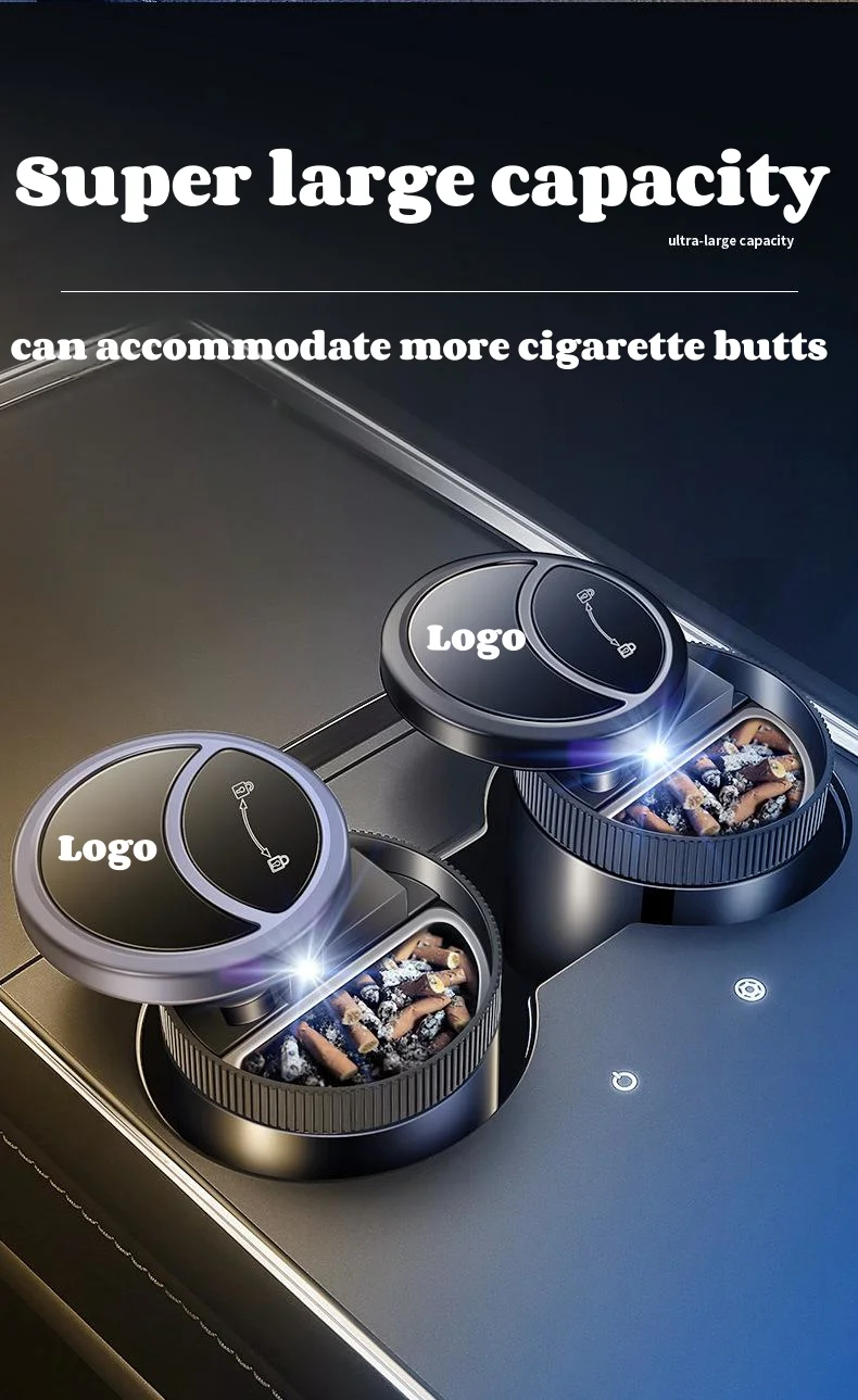 Car smart ashtray with LED light automatic sensing ashtray