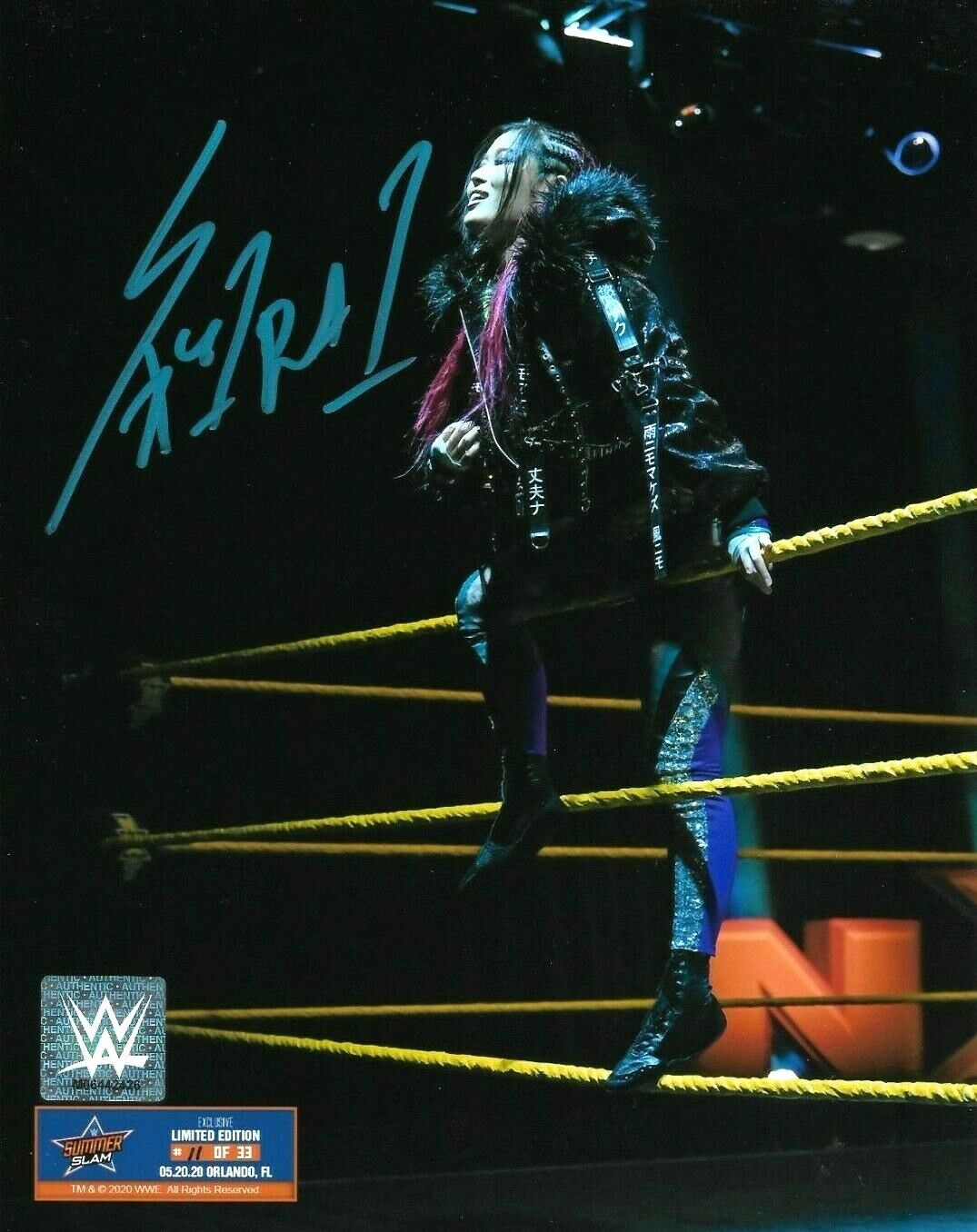 WWE IO SHIRAI HAND SIGNED AUTOGRAPHED 8X10 SUMMERSLAM LIMITED EDT Photo Poster painting 11/33