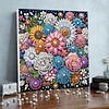 (Pre-Framed)Diamond Painting-DIY Crystal Rhinestone Colorful Flowers(25x25cm)