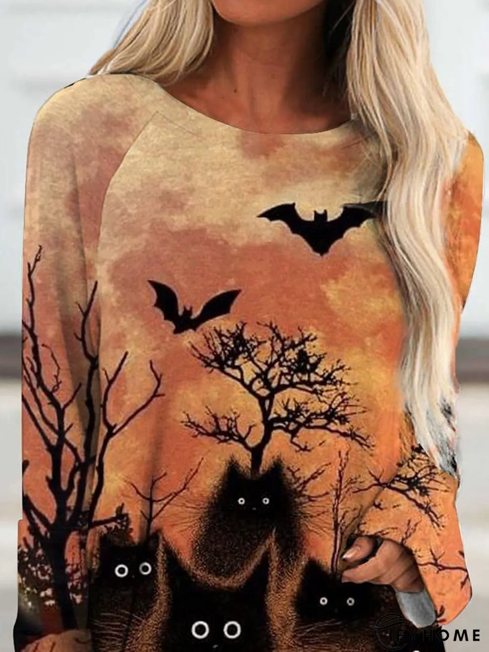 Women Casual Autumn Halloween Spandex Daily Long sleeve Mid-long Regular Medium Elasticity | IFYHOME