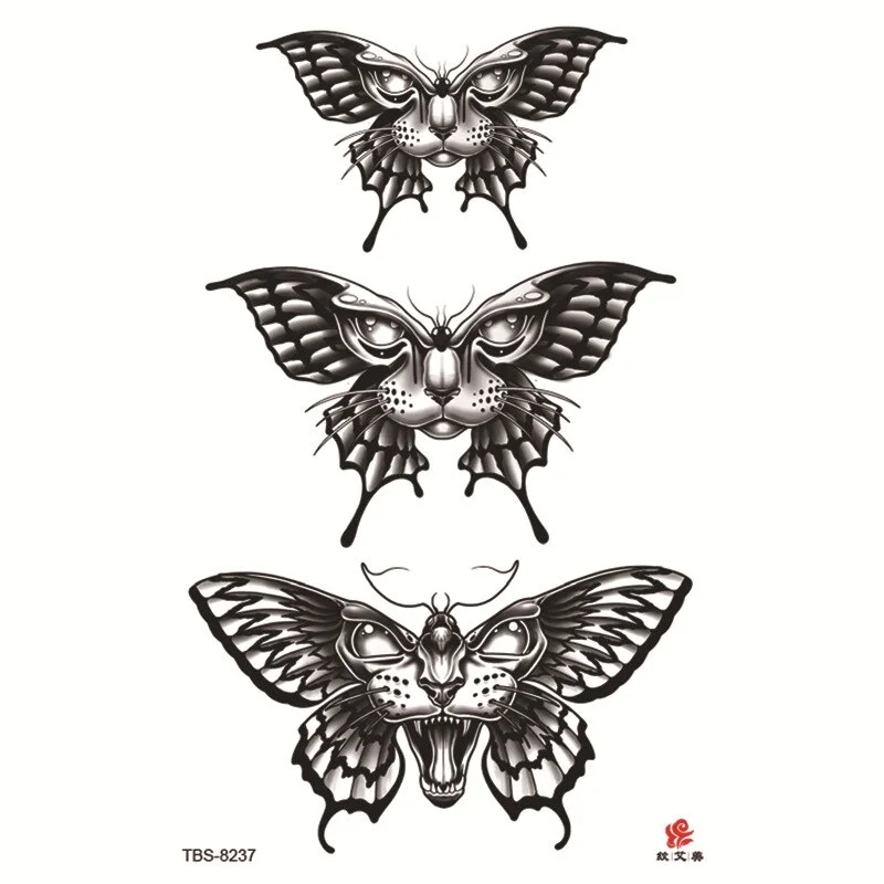 Sdrawing Temporary Tattoo Sticker Dark Snake Tattoos Flower Tatoos Body Art Geisha Water Transfer Clavicle Arm Fake Tatto