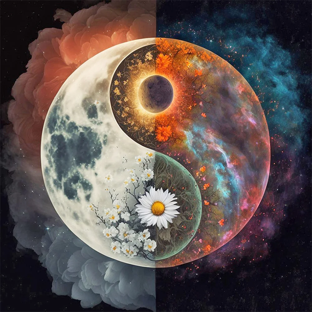 DIY Paint By Number 40*40cm - Yin And Yang Painting