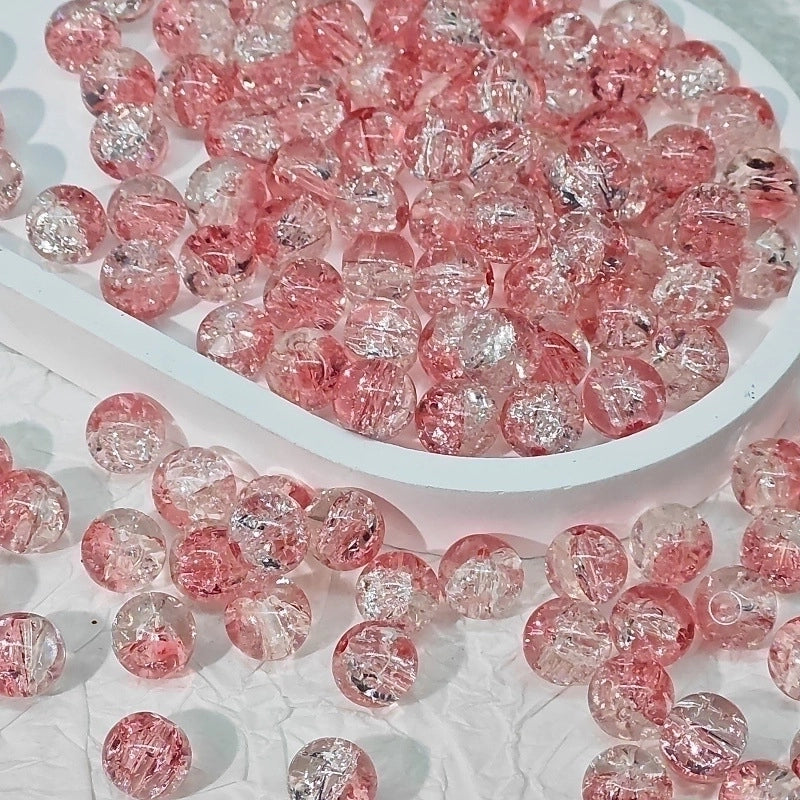 50 PCS/Package Diameter 10mm Diameter 8mm Glass Crackle Glass Beads Round Jewelry Accessories