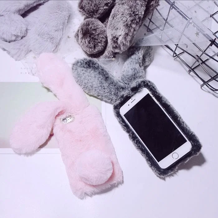 4 Colors Kawaii Fluffy Bunny Phone Case SP1811786