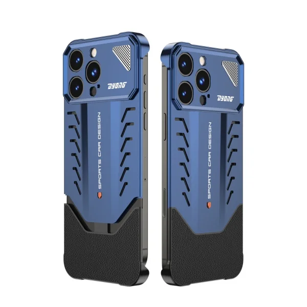 Aluminum Alloy Nappa Leather Buckle Heat Dissipation And Anti-fall iPhone Case