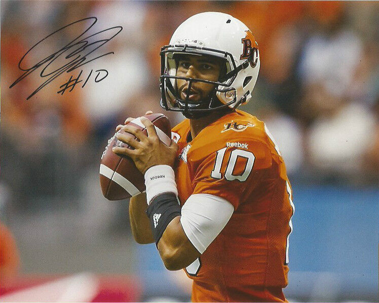 BC Lions CFL Jonathan Jennings Signed Autographed 8x10 CFL Photo Poster painting COA