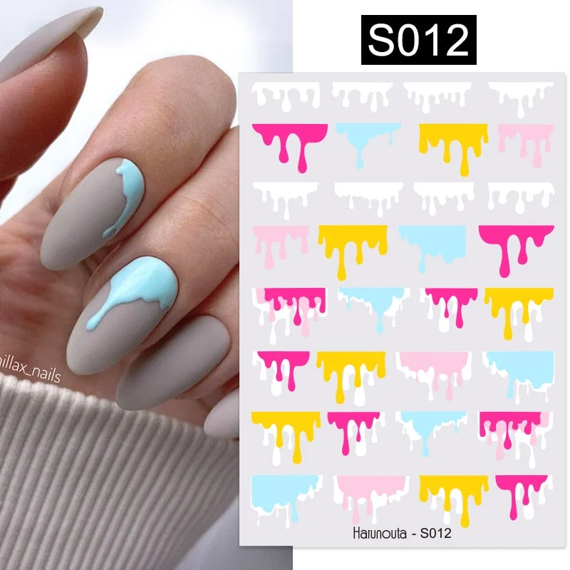 1PC Succulent Plants Flower 3D Nail Sticker Spring Floral Leaves Adhesive Transfer Decals Slider DIY Nail Art Decoration-Nail Inspo