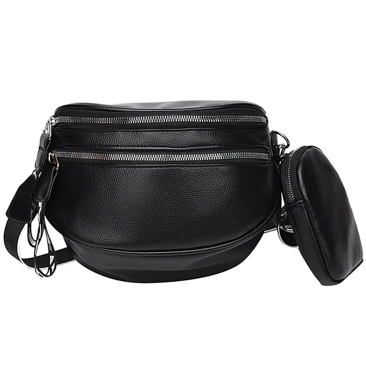 Multi-pocket Chest Bag Casual PU Leather Waist Bag Soft Adjustable for Party