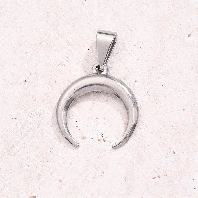 1 Pc/Package 21.5X 17mm 21x13mm 22×15.5mm 7x3mm 304 Stainless Steel U Shape Moon Simple Polished Jewelry Accessories Pendant