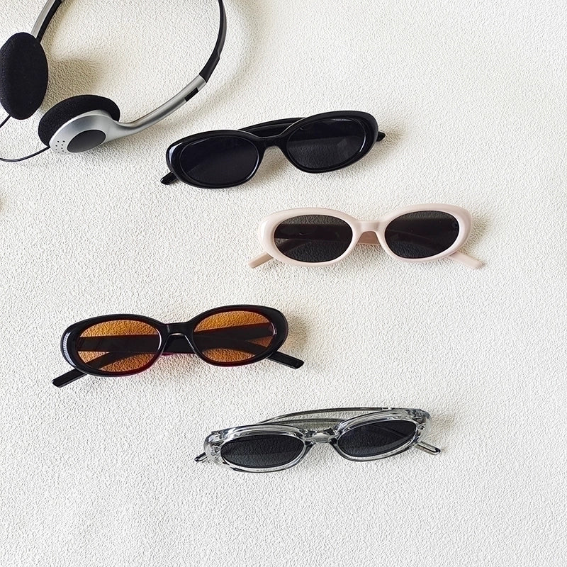 Casual Vacation Solid Color Pc Resin Oval Frame Full Frame Women’s Sunglasses