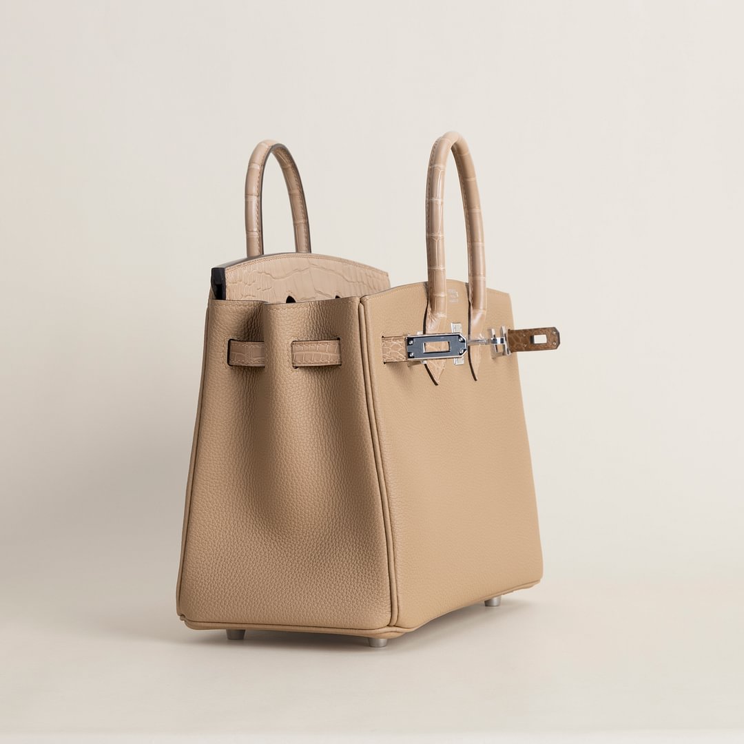 Birkin 25cm Touch Togo/Matte Alligator Crocodile 0M Chai PHW