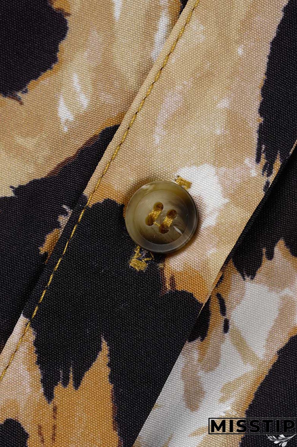 Blue Fashion Casual Print Patchwork Turndown Collar Shirt Dress