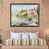 (US Only)Full Embroidery Eco-cotton Thread 11CT Printed Lake Como Cross Stitch 66x55cm