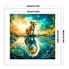 Lion Cub Green Reflection-11CT Stamped Cross Stitch 40*40cm/15.75*15.75in