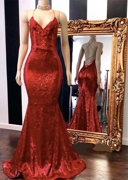 Modest Fitted Mermaid Red Prom Dress With Cape Sleeves #D018