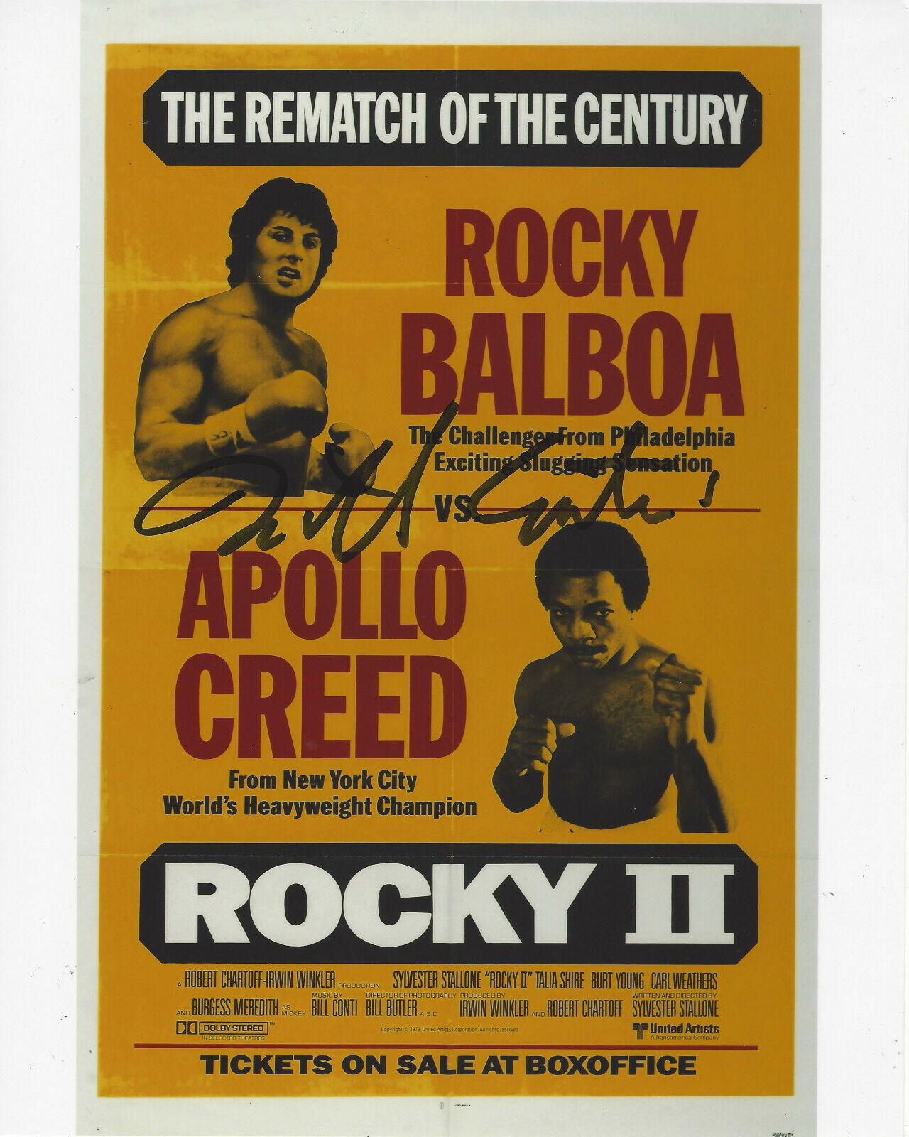 COMPOSER BILL CONTI SIGNED AUTHENTIC ROCKY 8x10 MOVIE POSTER Photo Poster painting C w/COA