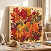 Framed Maple Pumpkin - DIY Button Art Painting Kit for Creativity DIY Pearl Dot Crafts for Gift Home Wall Decor 30*30CM
