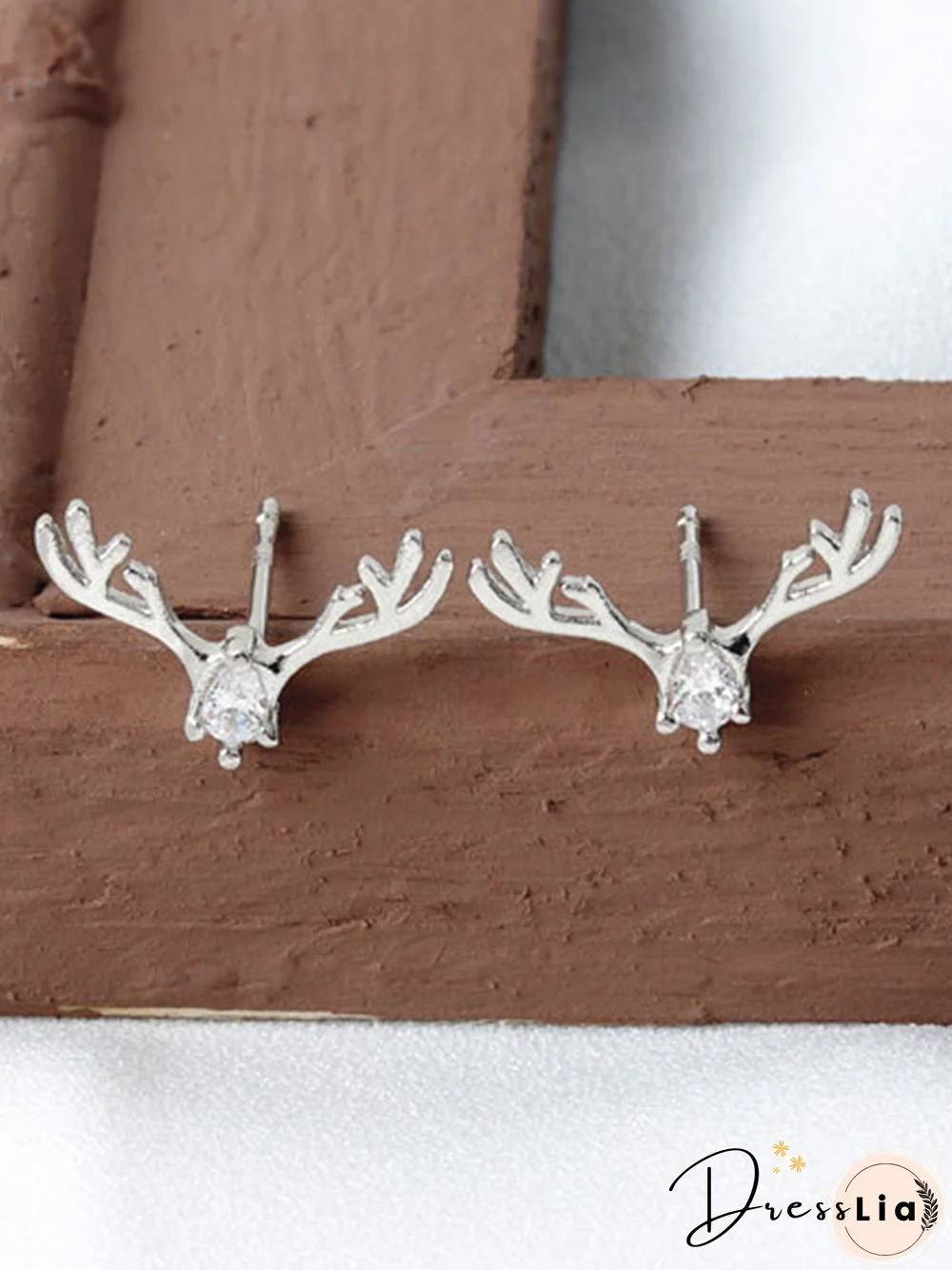 Christmas Elk Horn Zircon Earrings