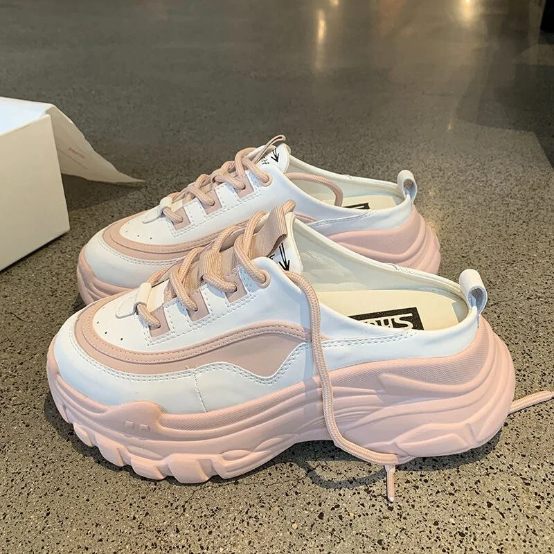 2021 Spring Casual Shoes Women Half-drag Fashion Women Shoes Lazy Shoes Shoes for Women Sneakers Platform Shoes Zapatos De Mujer