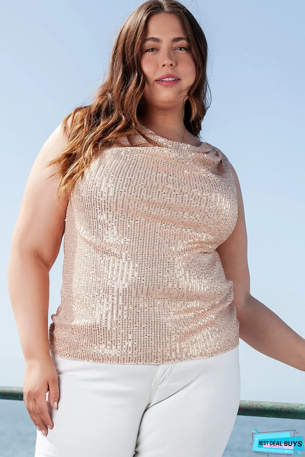 Plus Size Drape Front Tank Top