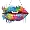 Diamond Painting Acrylic Sexy Lips Hanging Pendant for Wall Window Home Decor