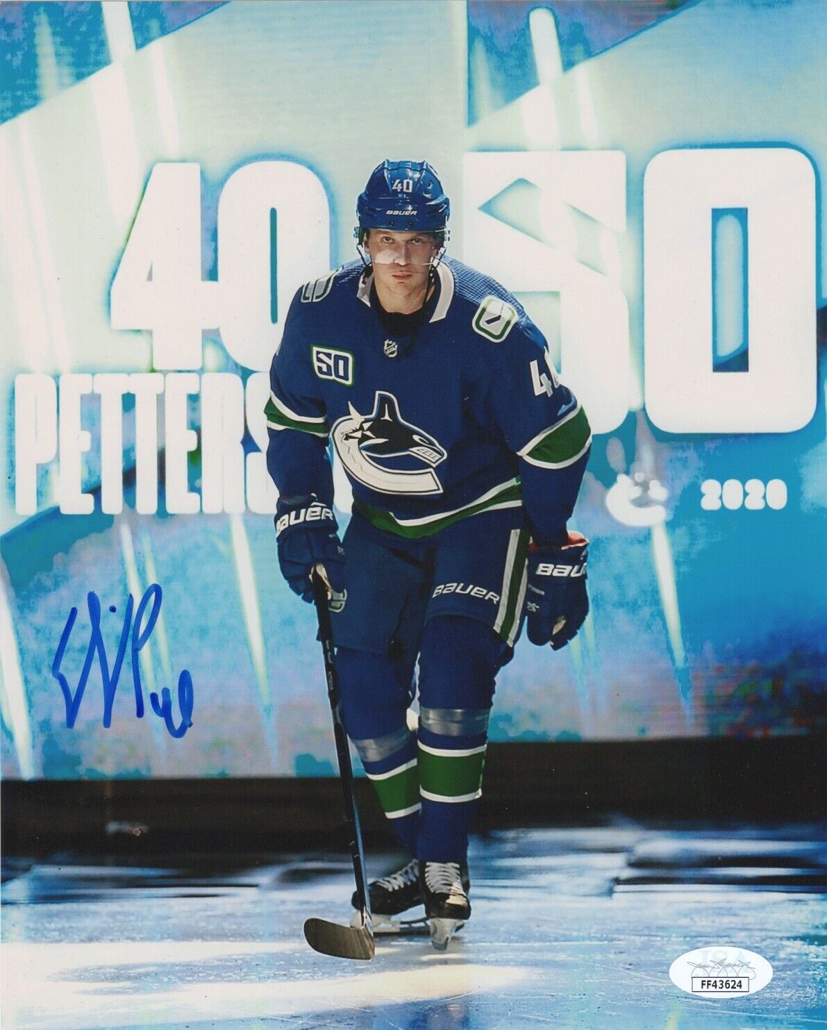 Vancouver Canucks Elias Pettersson Signed Autographed 8x10 NHL Photo Poster painting JSA COA #5