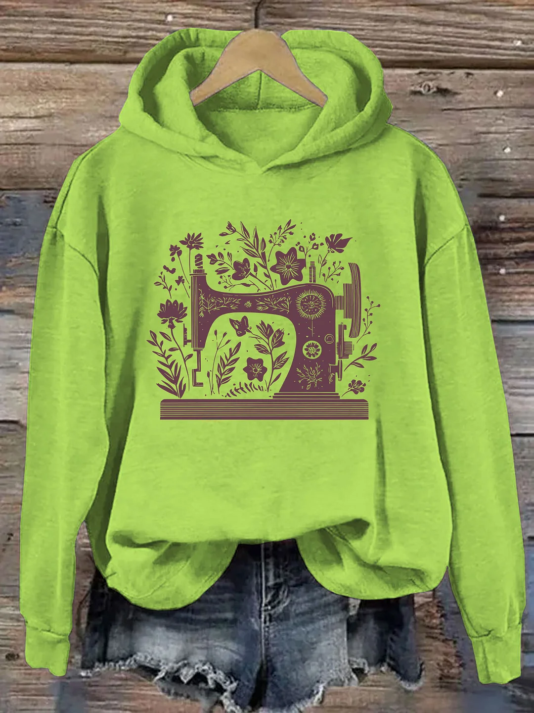 Floral Sewing Machine Lover Hoodie