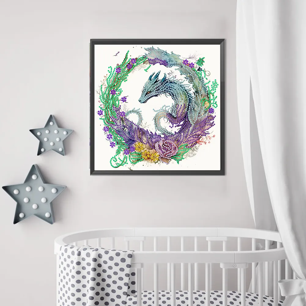 Special Shape Diamond Painting 30*30cm - Circling Dragon