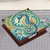 Wooden DIY Seahorse Diamond Painting Kit Note Box with 160 Papers for Office