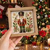 Christmas Nutcracker Glass Mosaic DIY Craft Kit &ndash; Framed Christmas Wall Art