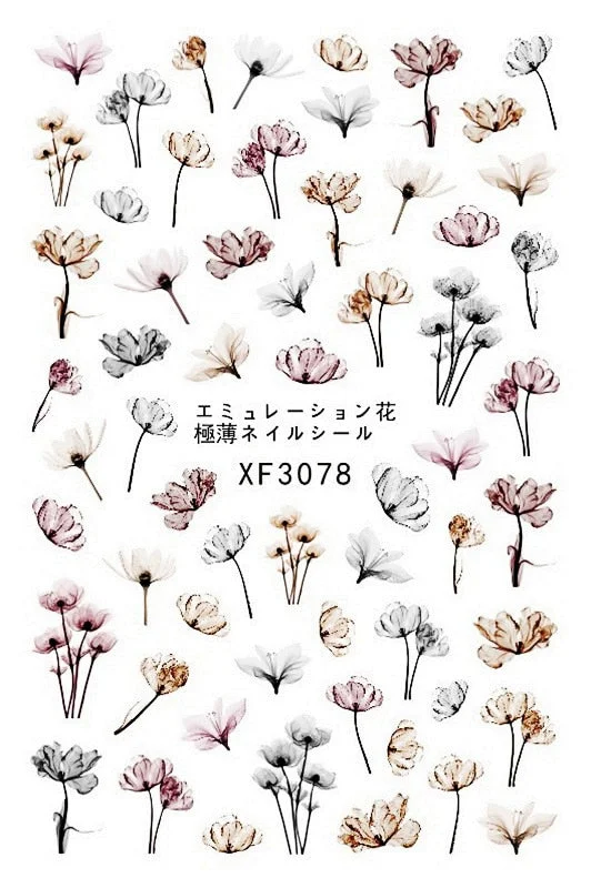 Popular Daisy Nail Sticker for Design Decoration Sunflower Nail Art Decals Adhesive Himawari Sticker for Nail Manicure Design