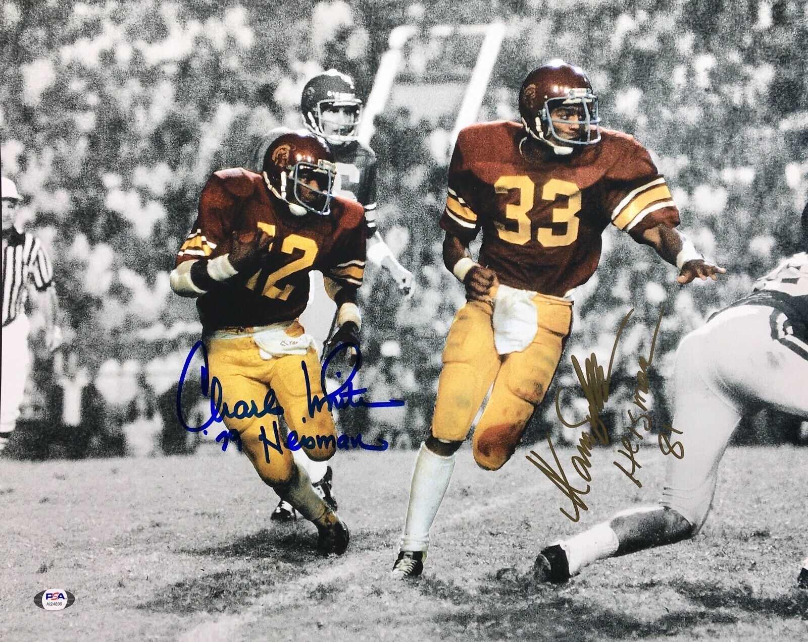 Marcus Allen Charles White Signed USC Trojans 16x20 Photo Poster painting Heisman
