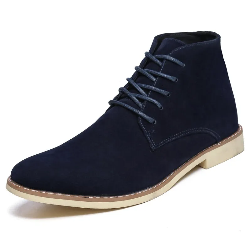 Fashion Men Pointed Toe Ankle Boots Italy Handmade Male Dress boots Quality Suede Man Moccasins Outdoor Male Basic Work Shoes