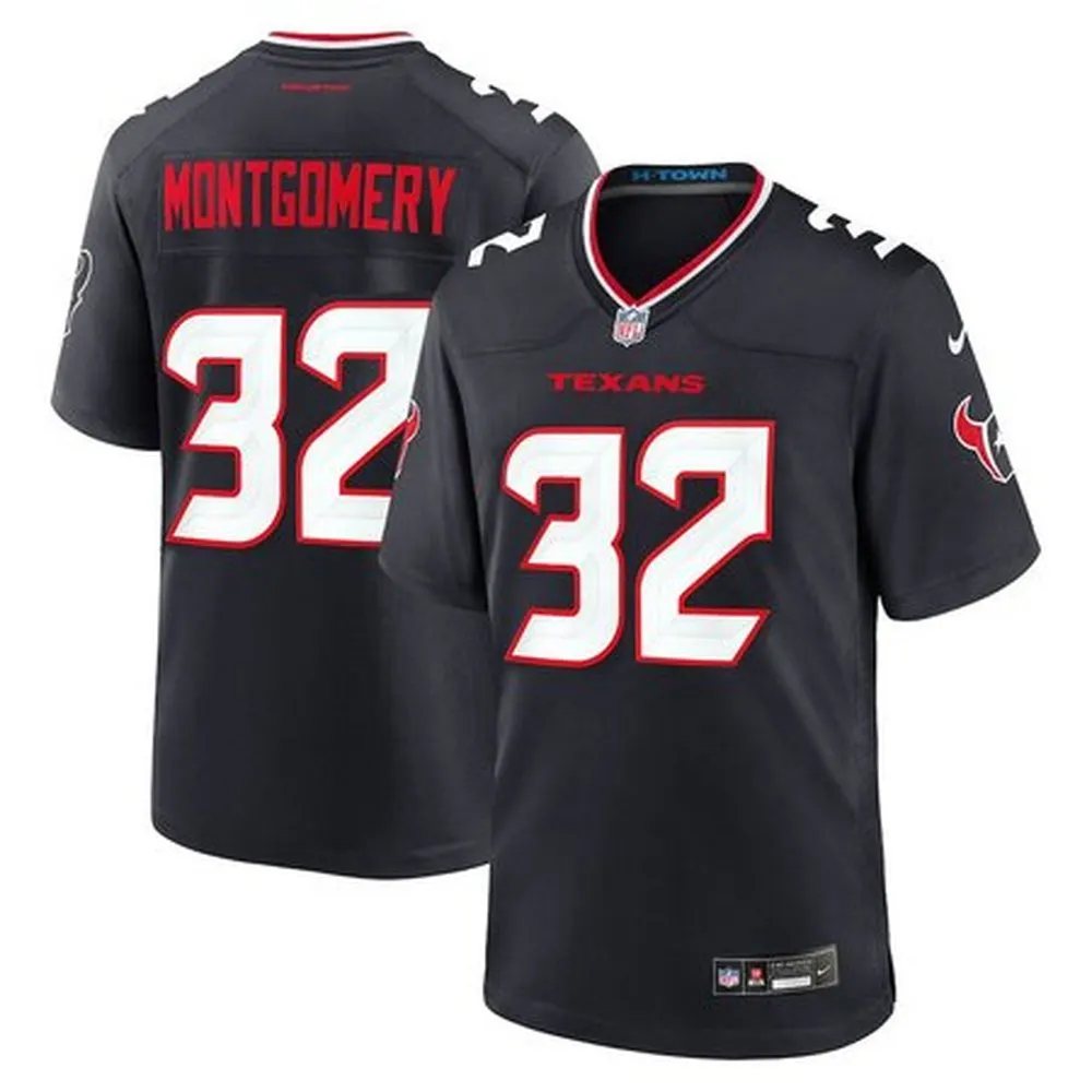 Men's Houston Texans #32 David Montgomery Nike Navy Game Jersey