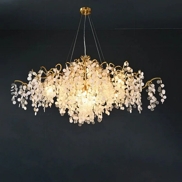 Modern Gold Spring Oval Tree Branch Chandelier