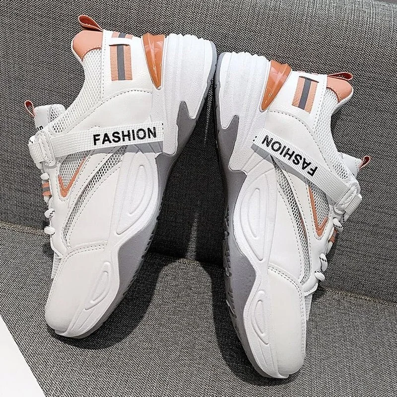 INS New 2021 Women Platform Daddy Shoes Sneakers Ladies Students Casual Walking Shoes Mesh Sport Shoes Vulcanized Runing Shoes
