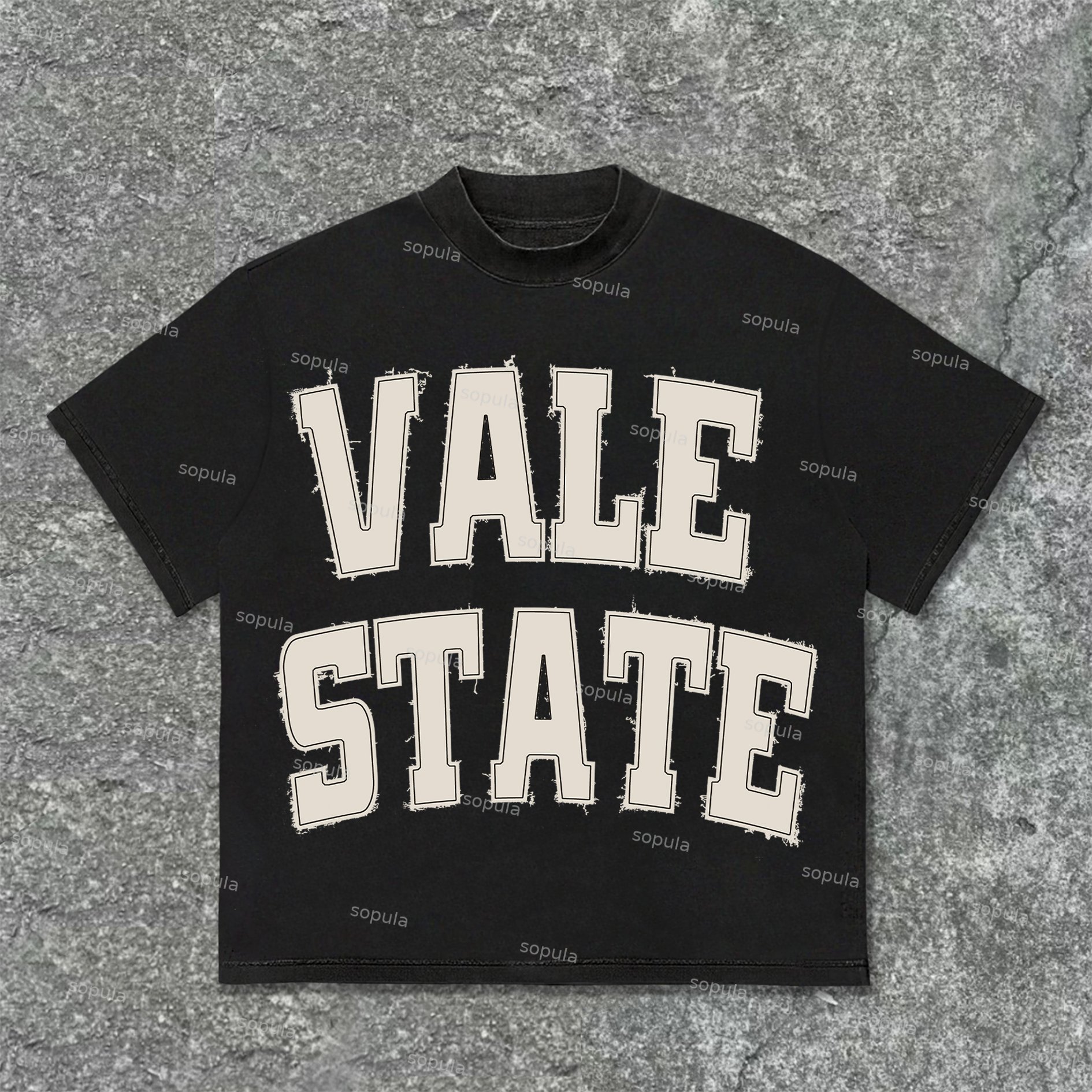 Vintage Vale State Graphic Print Cotton T-Shirt - SOPULA